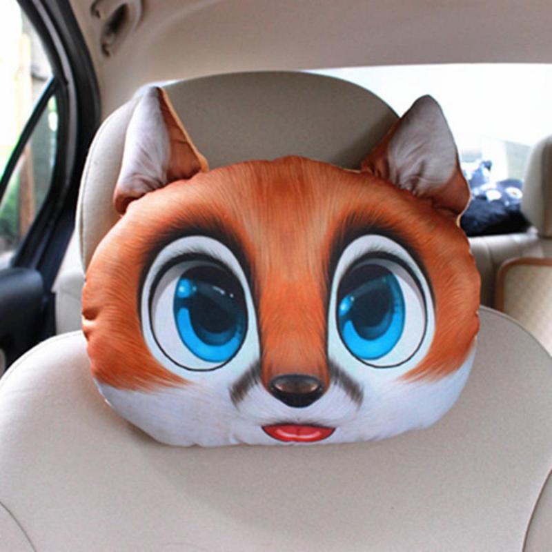 

Seat Cushions Headrest Cushion Durable Pillow 3D Simulation Cat Dog Animal Pattern Stuffed Toy Car Neck Cotton Interior Accessories
