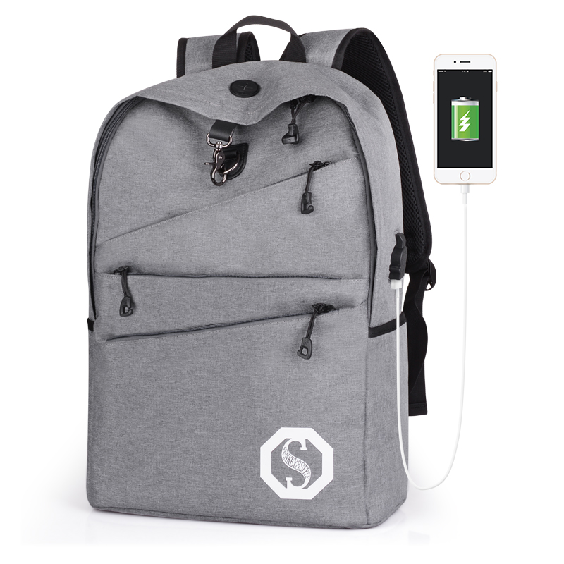 

SenkeyStyle Grey Backpacks for Men with High Quality Fashion Backpacking Male Travel Bags 15.6 Inches Laptop