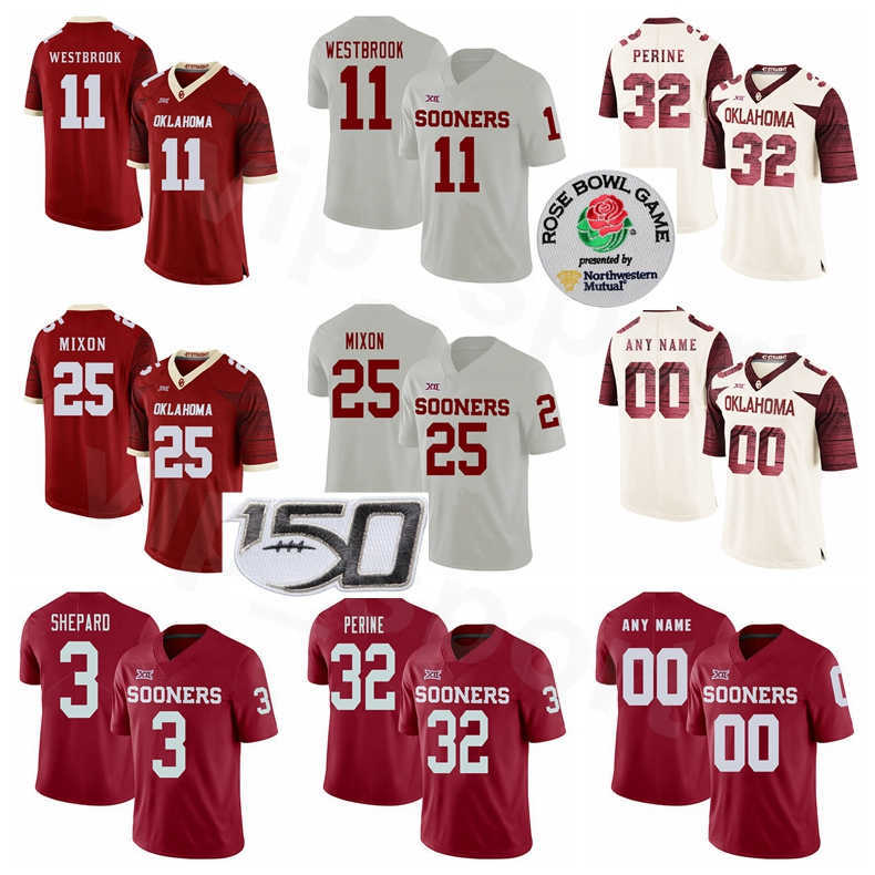 

NCAA Football Oklaoma Sooners College 32 Samaje Perine Jersey 11 Dede Westbrook 3 Sterling Shepard 25 Joe Mixon Home Stitched Big 12, With 150th patch