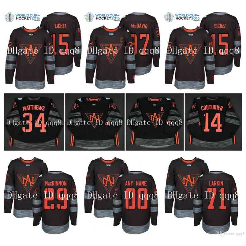 

95 Team North America Jerseys 97 CONNOR MCDAVID 34 AUSTON MATTHEWS 15 JACK EICHEL 13 JOHNNY GAUDREAU 44 RIELLY World Cup WCH Hockey Jersey, Black