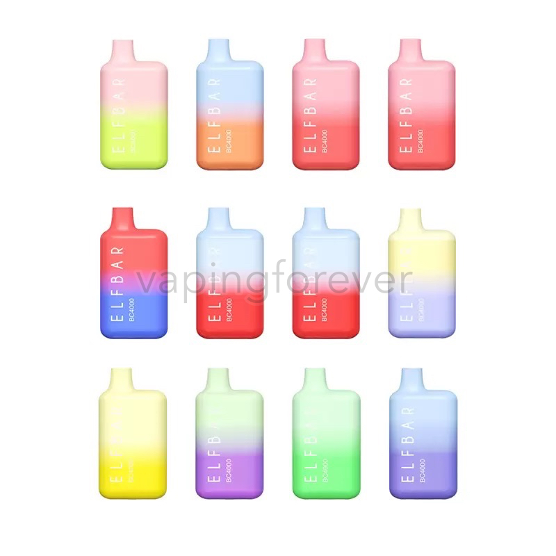 

ELF BAR BC4000 Puffs Disposable E Cigarettes 10ml Pre-filled Cartridge Pod Device 650mAh Rechargeable Battery Vaporizer elfbar vapes