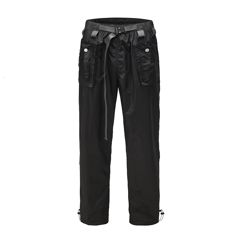 

2021 New Alta Rua Faixas Bolsos De Carga Dos Homens Harajuku Em Linha Reta Solto Casuais Hip Hop Com Cordo Ps Calas Pista H2ui, Black