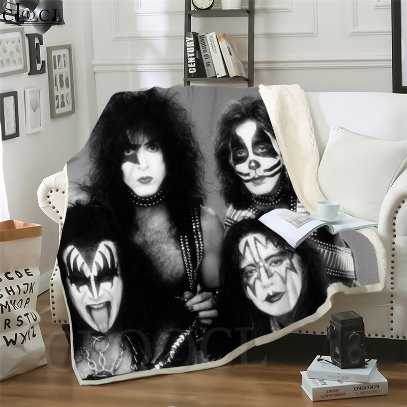 

CLOOCL Hair Metal Kiss Band 3D Print Harajuku Conditioning Blanket Sofa Teens Bedding Throw Blankets Plush Quilt