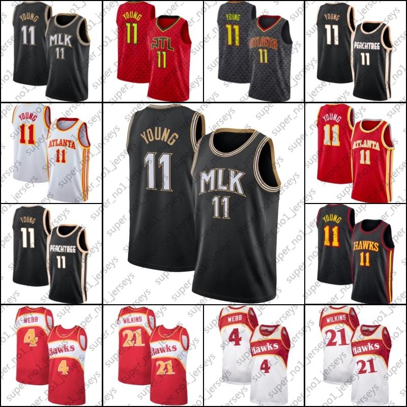 

Trae 11 Young Jersey Atlanta Hawks Jersey MLK Commemorative Jersey Spud Deandre Webb Hunter Jerseys New Statement Adf54, Black;red