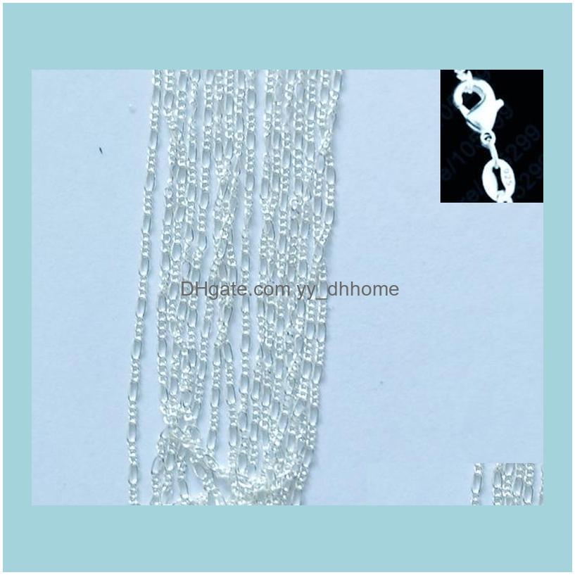 

Chains Necklaces & Pendants Jewelrychains 10 Pcs. / Lot Wholesale - Necklace Chain 2Mm M925 Jewelry Figaro 16 "-24", Choose The Length! Drop