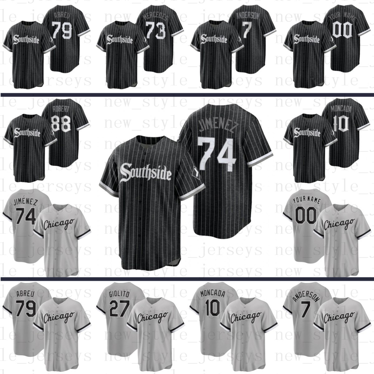 

Southside White Sox Baseball Jerseys Luis Robert Bo Jackson Chicago Tim Anderson Yoan Moncada Ryan Burr Frank Thomas Todd Frazier Lucas Giol, Blue;black