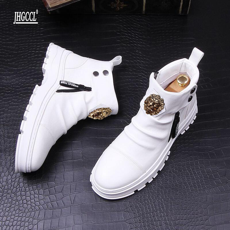 

Luxury rivet Boots New black gold madman lion casual shoes, masculine men's absorb youth soft shoes of high quality zapatillas hombre P4