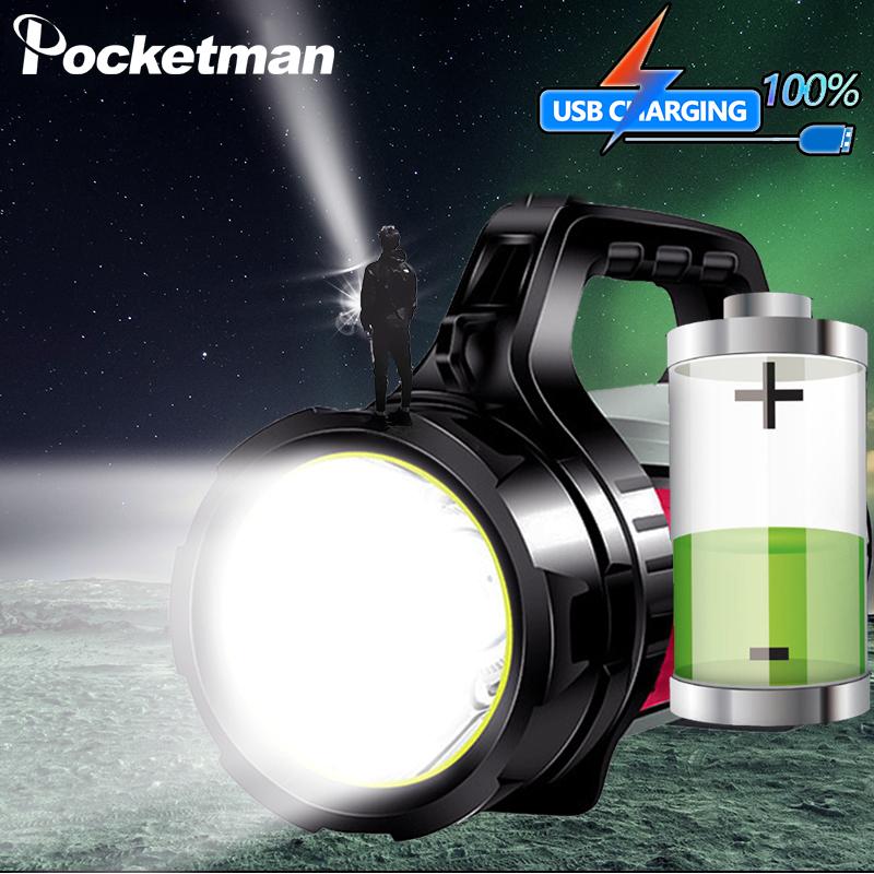 

LED Portable Searchlight Powerful Work Light USB Rechargeable Ultra-long Standby Torch OUTPUT Power Reserve Lantern