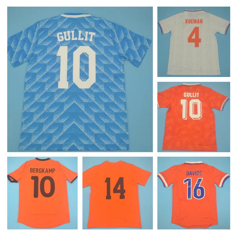 

GULLIT BERGKAMP VAN BASTEN retro soccer jerseys 1974 1986 1988 1990 1991 1995 1997 1998 2000 2002 2010 2012 2014 2008 DE JONG DAVIDS V.PERSIE football shirt Vintage