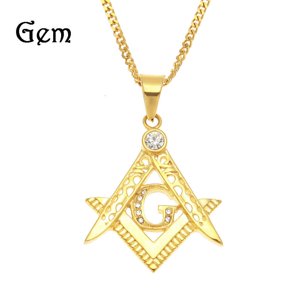 

Hip hop men's jewelry Freemason stainless steel Masonic pendant hiphop Pendant