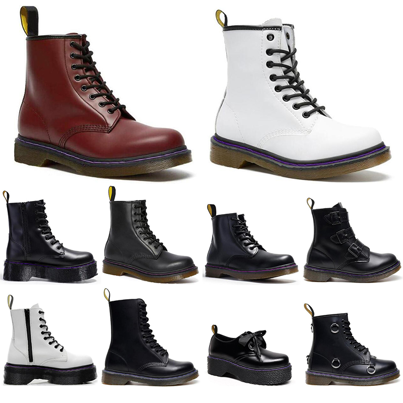 

2022 men women designer winter martin boots Smooth Leather Shoes Ankle Half Black white Bordeaux Green Pumpkin Orange mens fashion platform boot booties size 35-45, 7 36-41