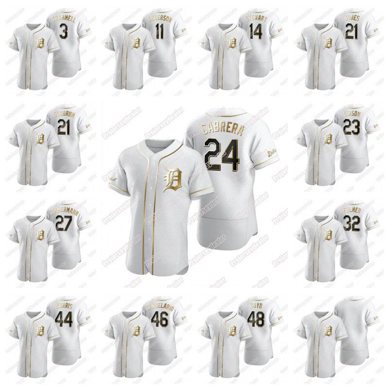 

2020 White Golden Edition Jersey Miguel Cabrera Nicholas Castellanos Jeimer Candelario Niko Goodrum JaCoby Jones Jordy Mercer, Blue;black