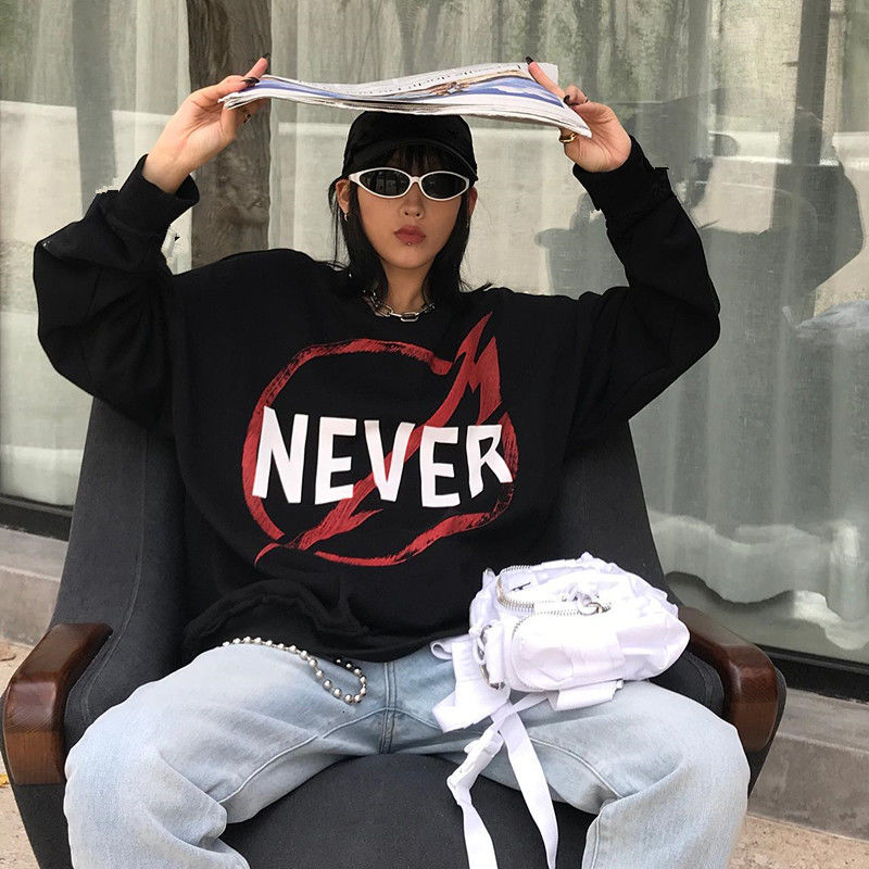 

2021 New Deeptown Hip Hop Moletom Outono Moda Harajuku Impresso De Manga Longa Topos Preto Streetwear Feminino Hoodies Bqbb, Black