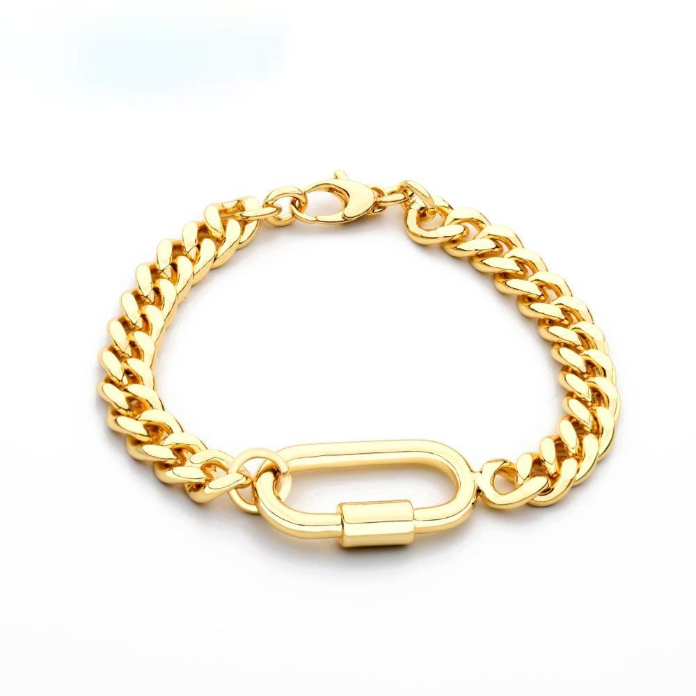 

VAROLE Link Bracelet Femme Gold Color Geometric Big Chain Bracelets For Women Fashion Jewelry