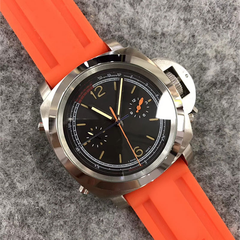 

Luxury watch rubber watchband fully imported automatic movement 43mm high quality waterproof engraved watchcase, Black