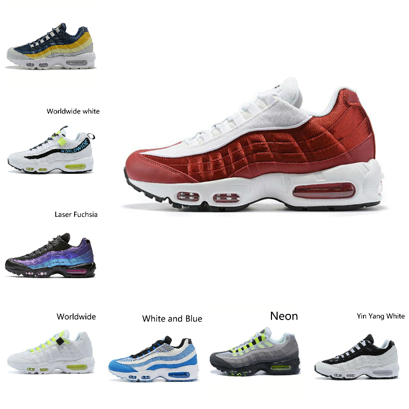 

Top Quality 95 Running Shoes Yin Yang OG Airs Triple Black White Worldwide Seahawks Particle Grey Neon 95s Laser Fuchsia Red Men Women Sports Sneakers Trainers C07, P0030