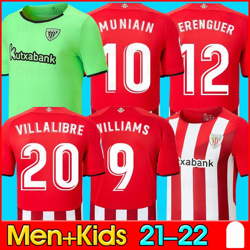 

21  Bilbao Soccer Jersey home Athletic RAUL GARCIA BERENGUER WILLIAMS 2021 2022 VILLALIBRE MUNIAIN YURI I.MARTINEZ goalkeeper GK Men + kids kit football shirt, 21-22 home kids patch