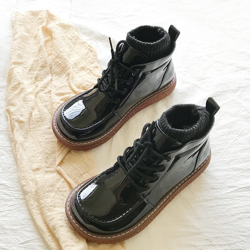 

Vintage Platform Plus Hot Velvet Women's Beautiful Kawaii Student Japanese Winter Sweet Lolita Shoes Shallows Ankle Boots Puyx, B-plus velvet