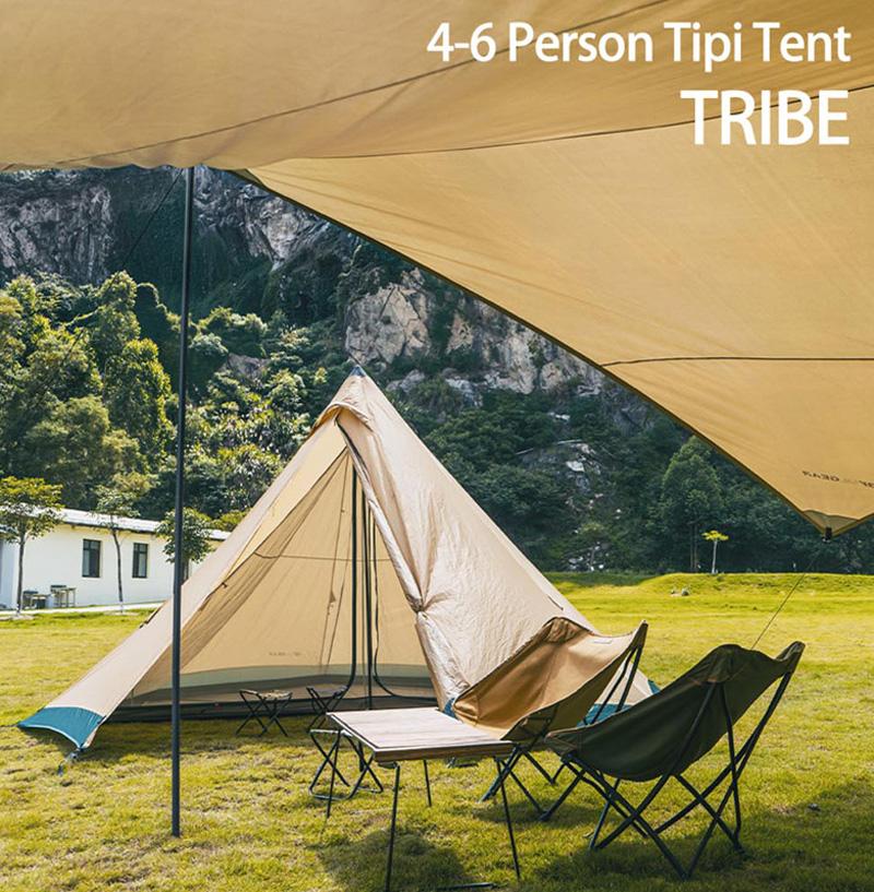

3F UL GEAR Tribe Pyramid Tipi 4-6 Person Big Hot Tent Large Outdoor Windproof Waterproof Family Camping and Hiking Tents