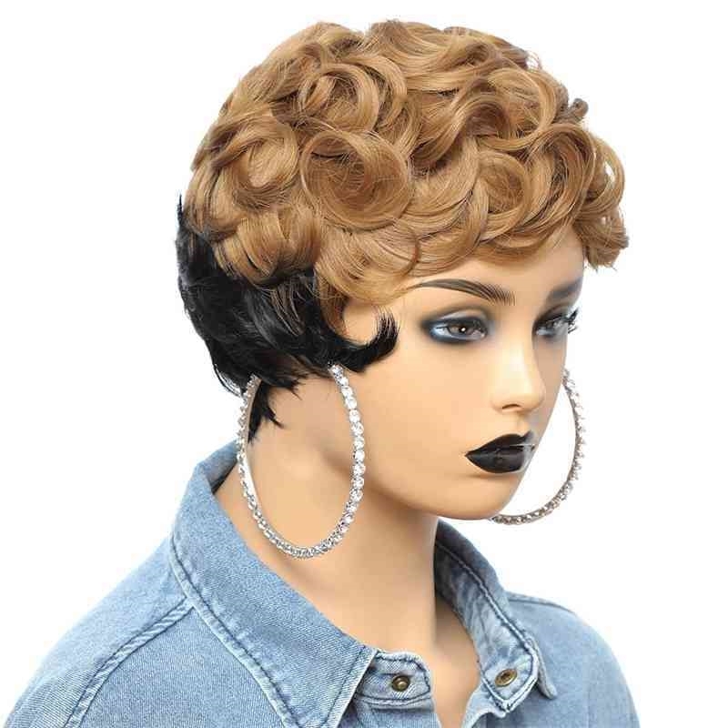 

chemical fiber high women's temperature silk short curly hair set rose inner net