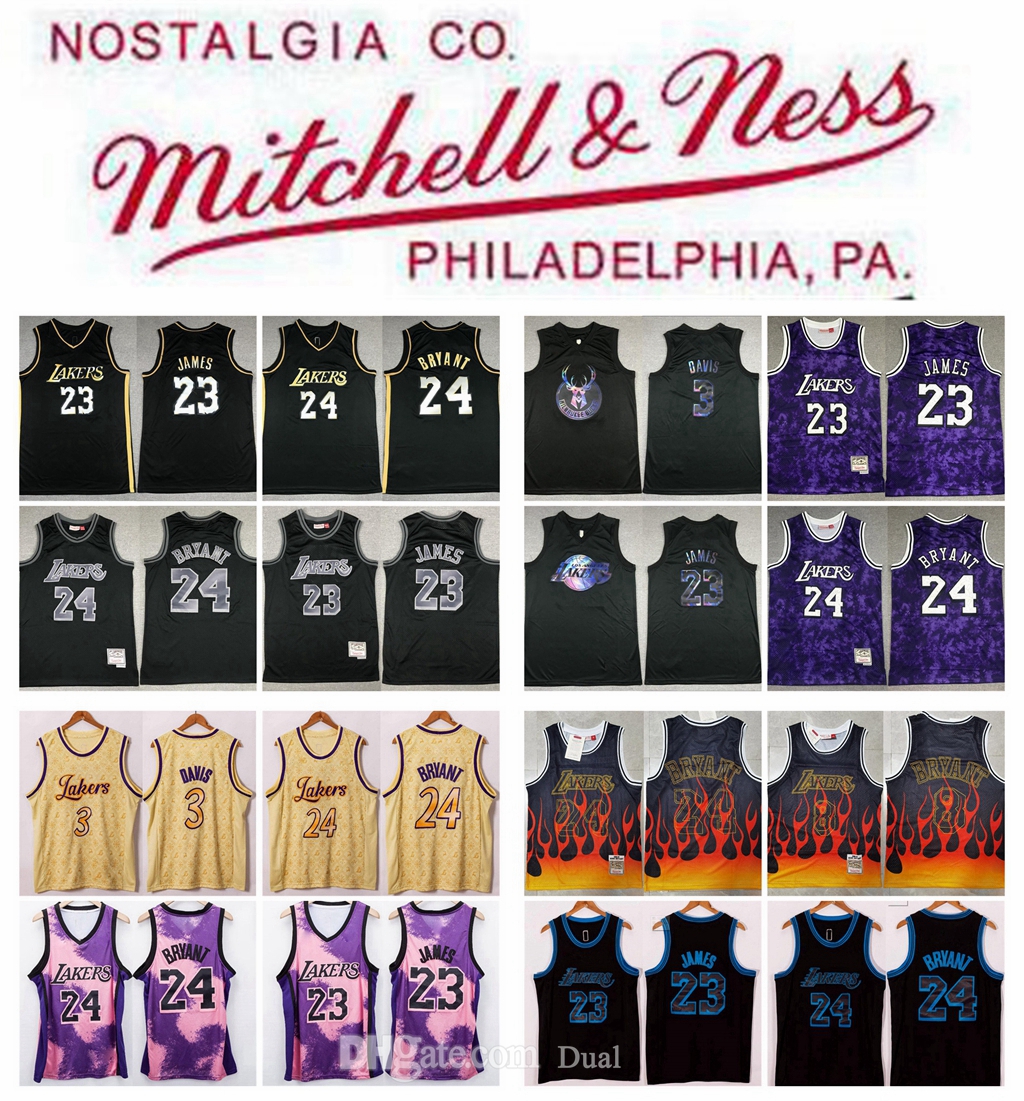 

2021 New Mens Basketball Jersey 23 LeBronJames DavisLos AngelesLakersBryantAuthentic Vinta, Black;red