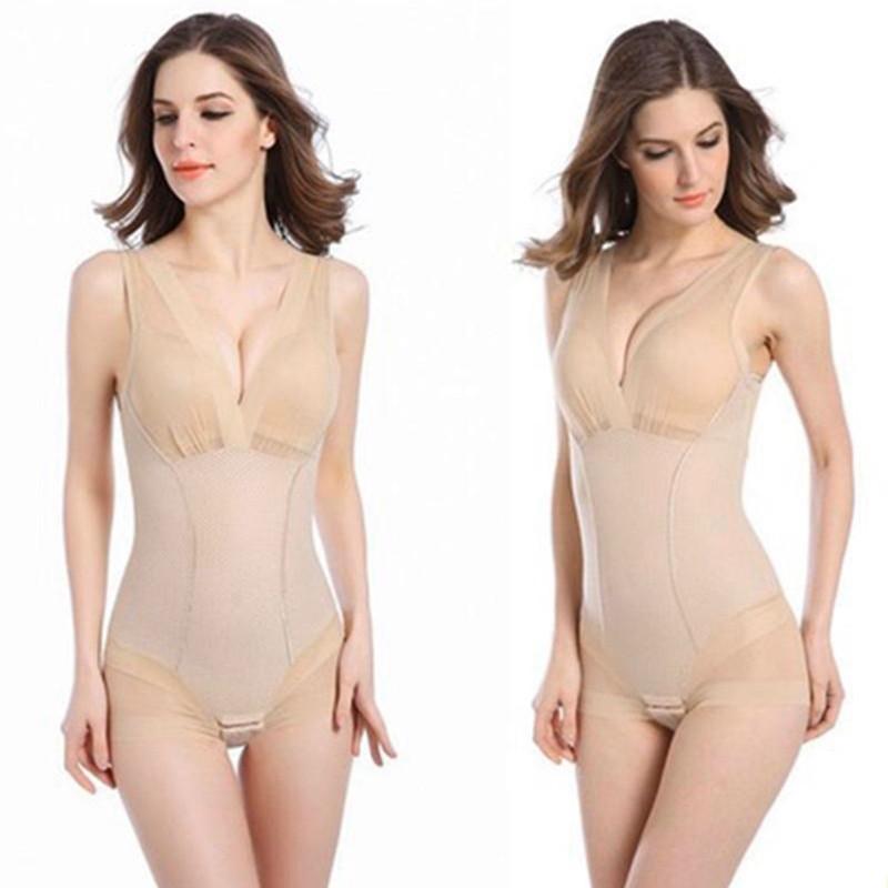 

Women's Shapers Women Slimming Burn Fat Briefs Shapewear Tummy Slim Bodysuit Full Body Shaper Underwear Vest Bodysuits, Beige