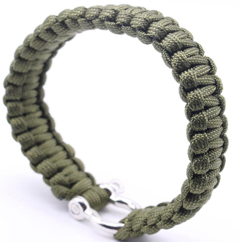 

Survival Bracelets Paracord Bracelet Outdoor Supplies Umbrella Rope O-type Bow Steel Buckle Life-savin Baitsluresstore