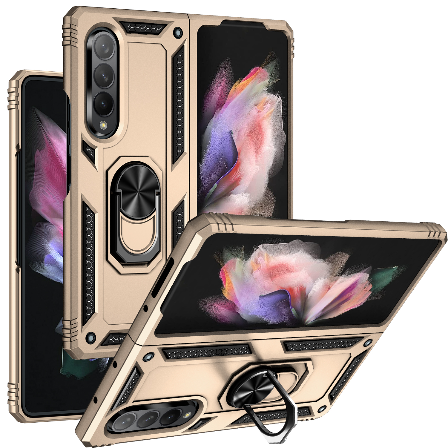 

Phone Cases For Samsung Galaxy Z Flod 3 5G Flid3 A82 A72 A52 A42 A32 A22 4G A12 A03s A02s A02 A21 A21s A11 Military Shockproof Protective Cover, Black