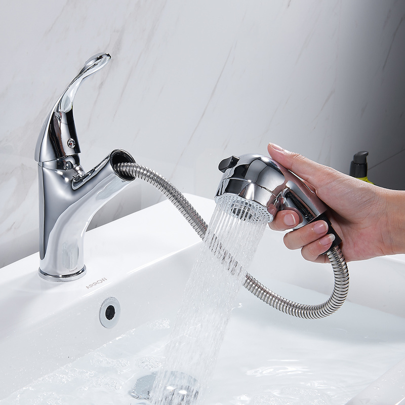

2021 New 360 Swivel Pull Out Polished Faucets Sink Izn2