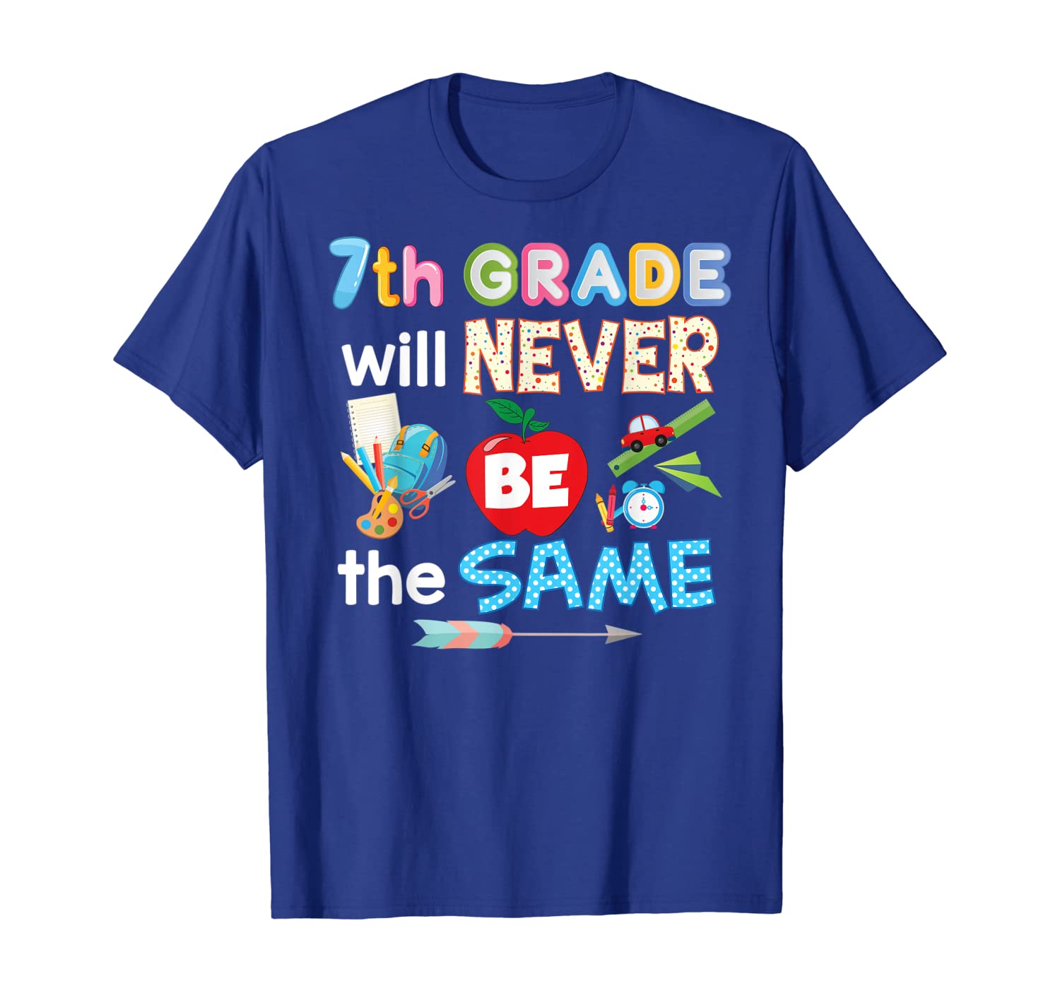 

7th Grade Will Never Be The Same Seventh Teacher T-Shirt Kid, White;black