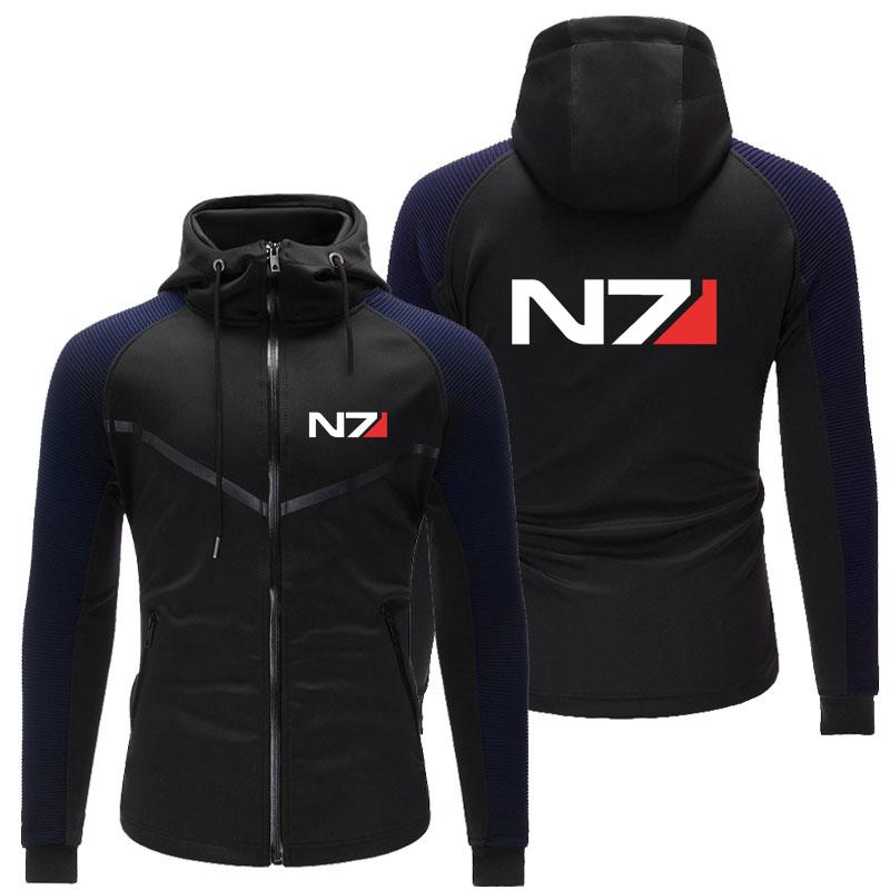 

Men's Hoodies & Sweatshirts Autumn Mass Effect N7 Logo Print Custom Made Spliced Man Zipper Hoodie Jacket Cardigan Racing Suits Men Sportswe