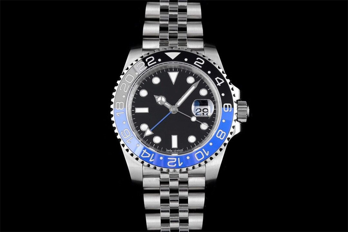 

Men's 4-pin red and blue Cola ceramic ring watch, 316 static steel shell, black dial, automatic mechanical movement, sapphire mirror, Single row non delivery