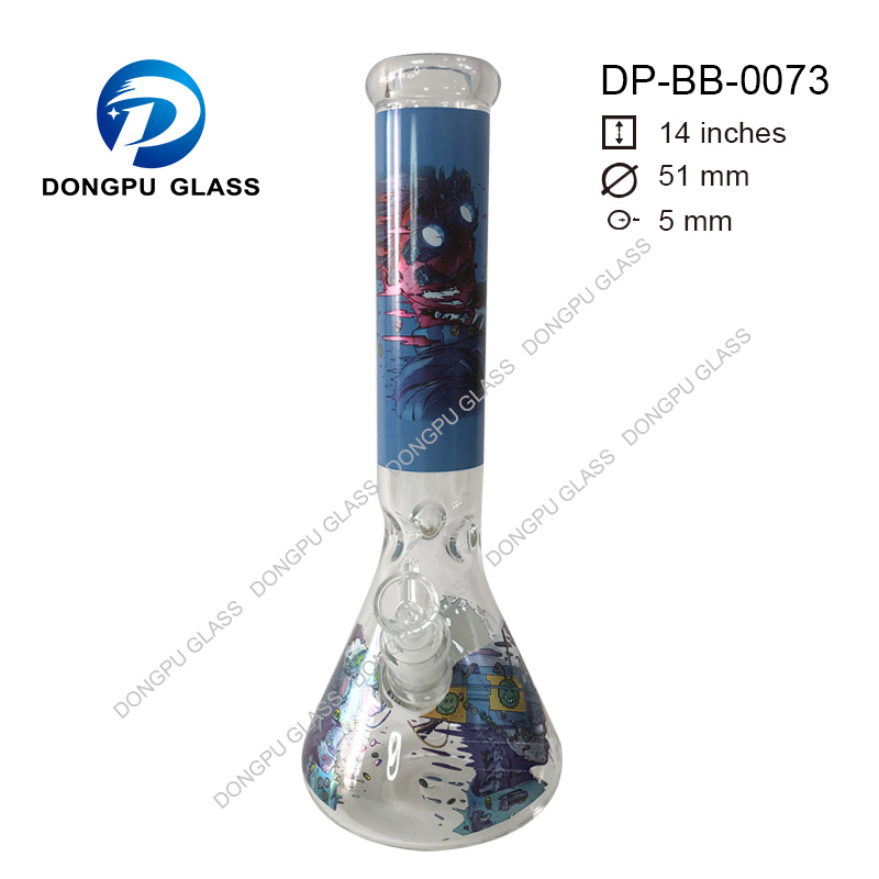 

DongPu printing bongs 14'' new somking pipe design Esigo popular 9 inches banger hanger smoking mini dab rigs print with smoking alien