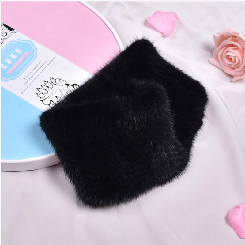 

Scarves Real Mink Knitted Fur Headband Women Bows Elastic Hairbands Headwear Girls Hair Accessories Force H#011