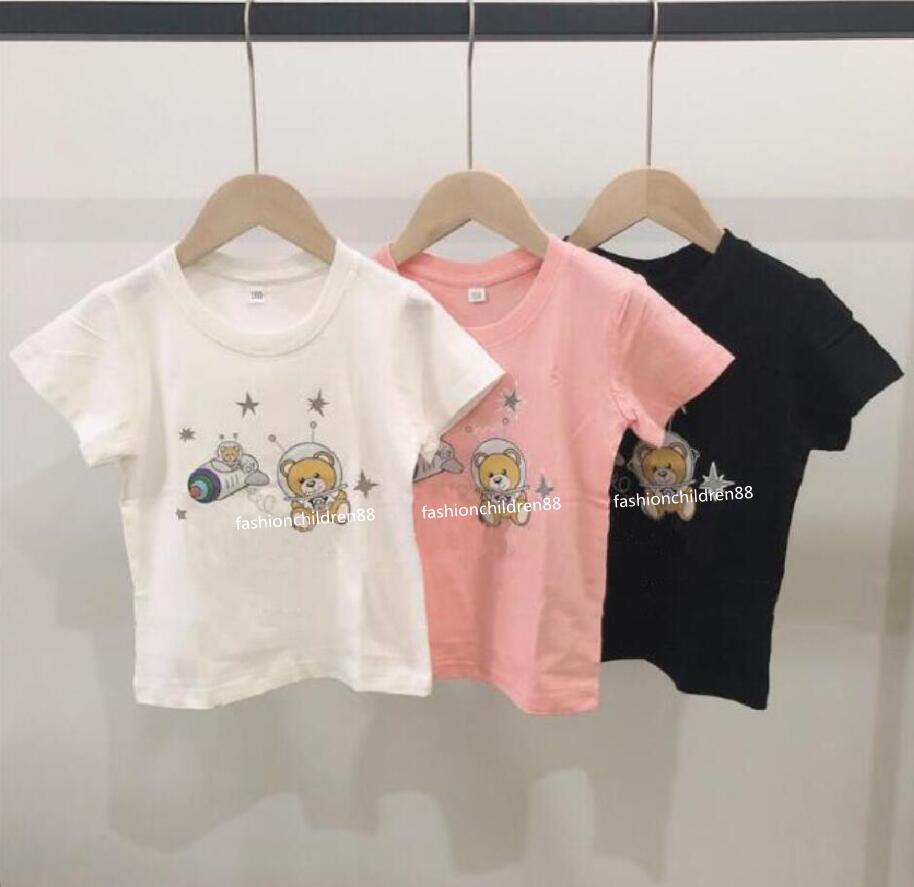 

2021 Children's Cartoon Boy Girl T-shirt Kids Clothes Tops Printed tshirts Boys Girls Baby Kids Clothing Cute Tshirt, Pink