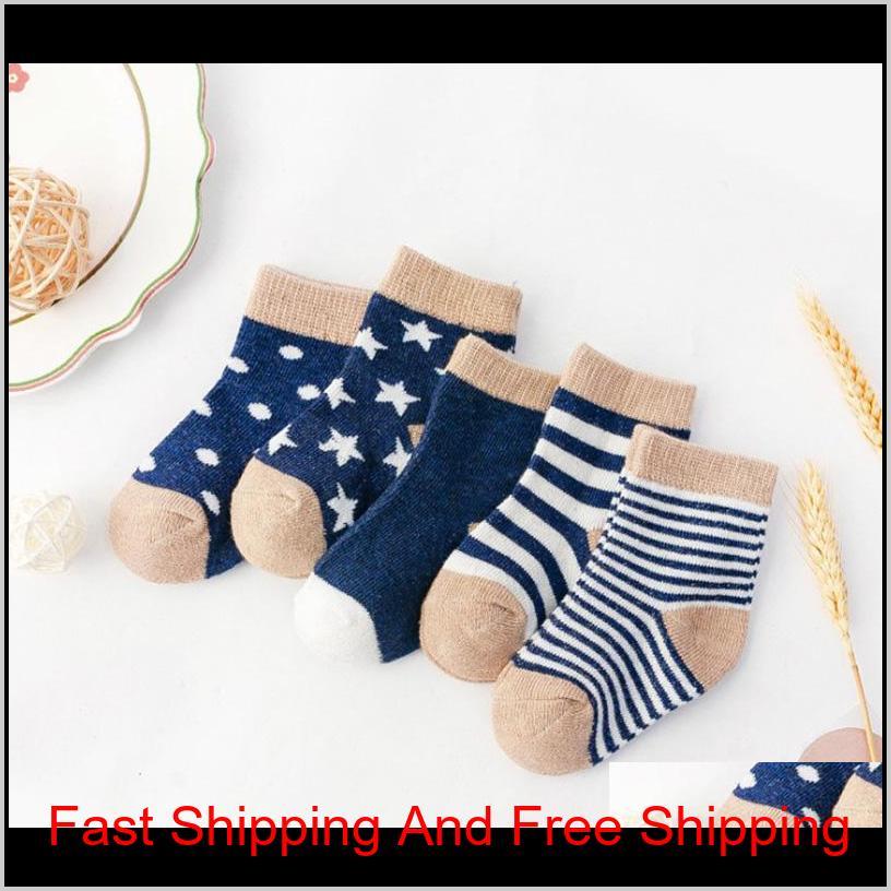 

5 Pair/lot Kids Soft Cotton Socks Boy Girl Baby Cute Cartoon Warm Stripe Dot Fashion Sport Socks Spring Autumn Win qyltcn toys2010, Pink;yellow