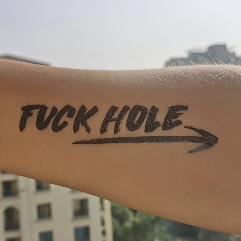 

F hole - Cuckold Temporary Tattoo Fetish for Hotwife cuckolds
