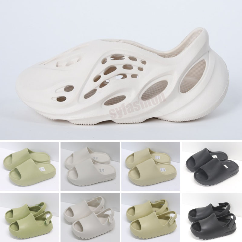 

Fashion Summer sandal Children shoes boy girl youth kid Kany wes Slide Desert Sand Beach slipper foam runner Bone, Black