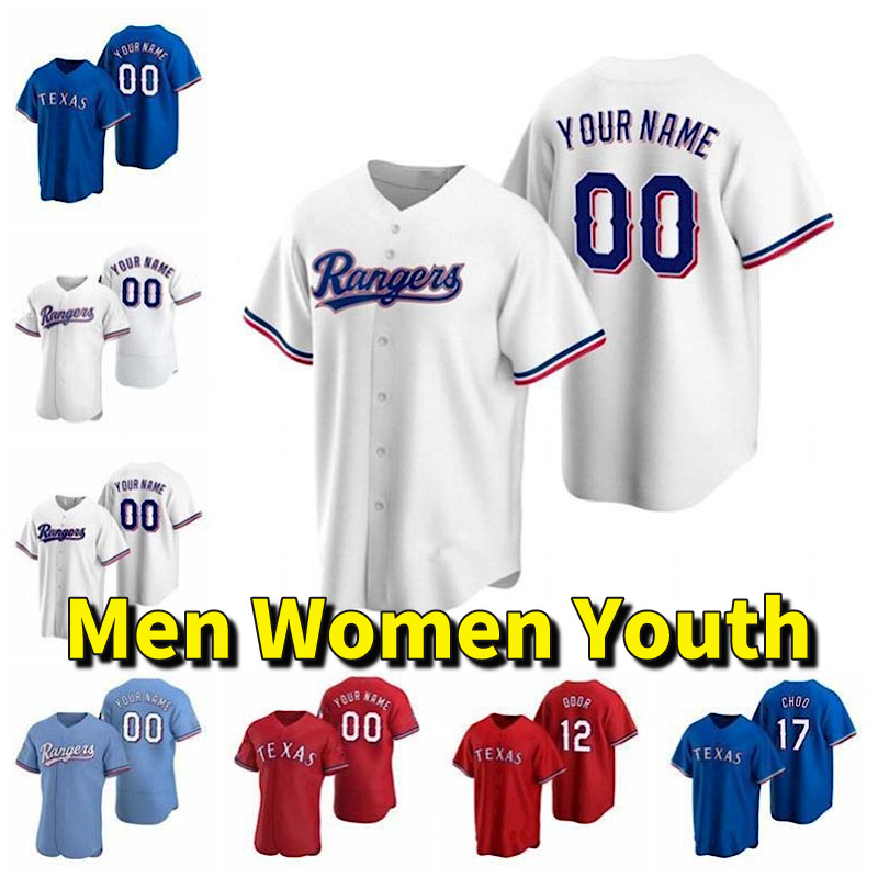 

2021 Texas 53 Adolis García Rangers Jersey 9 Isiah Kiner-Falefa 12 Rougned Odor 30 Nate Lowe 38 DJ Peters 34 Nolan Ryan 29 Adrián Beltré 15 Nick Solak Baseball Jerseys, Women color 6