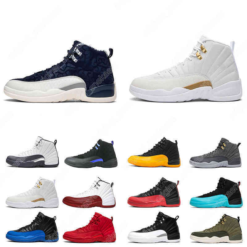 

Men Basketball shoes 12s University Gold Dark Grey French Blue Concord Michigan sneakers mens Sport trainer UREK, # 04