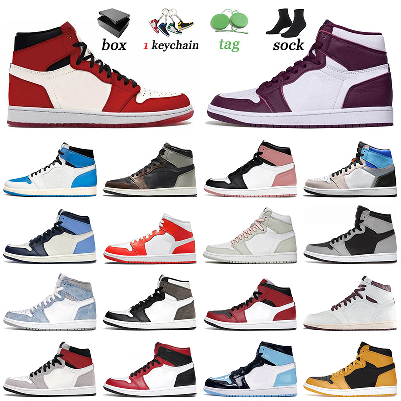 

Top Fashion 2021 Basketball Shoes 1 1s Mens Womens Jumpman Bordeaux Dor Rust Pink Dark Mocha High Sports Trainers Sneakers Size 12, White;red