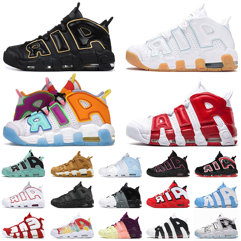 

More Uptempo Scottie Pippen QS Mens Basketball Shoes Trainers Black University Blue UNC Cargo Khaki Light Citron Midnight Navy White Aqua Gum Designer Sneakers, A12 triple white 36-45