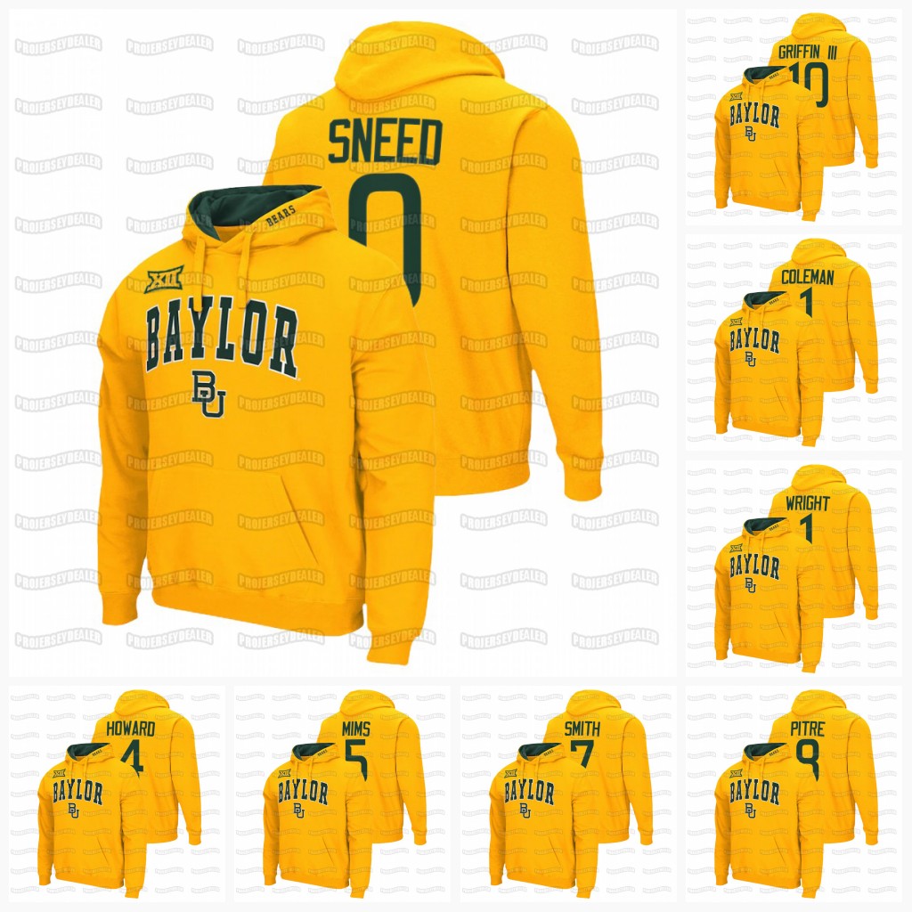 

Baylor Bears NCAA College Football Hoodie 0 R.J. Sneed 5 Charlie Brewer Lovett Bohanon Zeno Fleeks Woods Ebner Utley Franklin