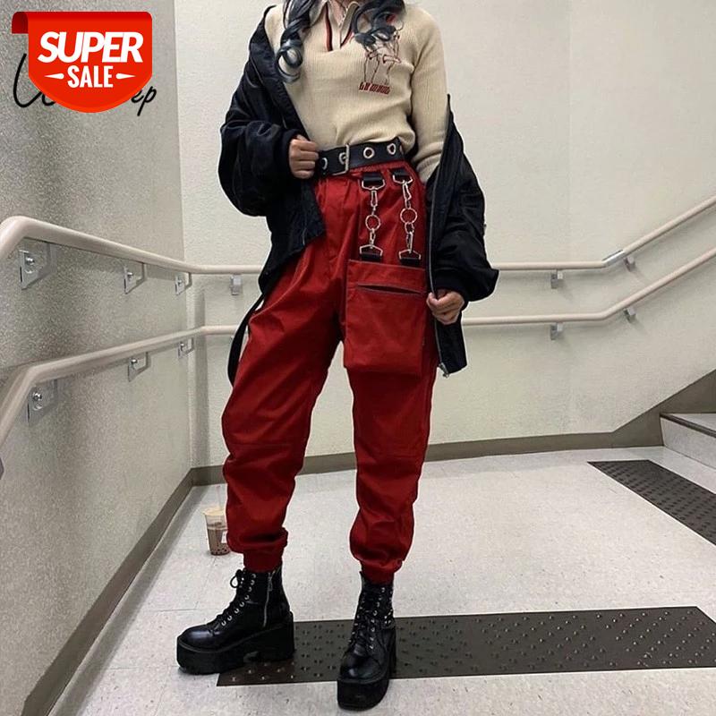 

Weekeep Pockets Patchwork Cargo Pants Women High Waist Streetwear Pencil Pants Fashion Trousers Women 2019 #in8j, Black;white