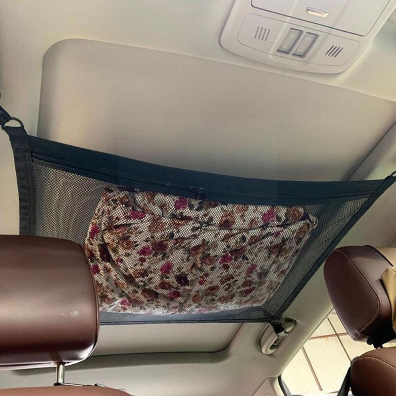 

Car Organizer Ceiling Storage Net Pocket Portable Roof Interior Hanging Large Auto Capacity Pouch Cargo Products Ba S5h6