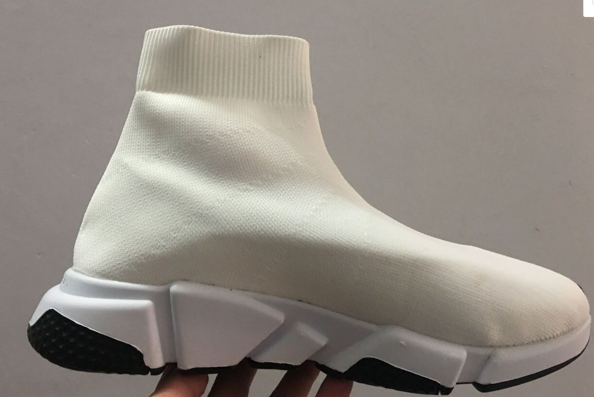 

Fashion Women Ankle Boots Mens Sock Boots Speed Trainer Sneakers Knitting Slip-on High Quality Sports Shoe Comfort Chaussures, Black