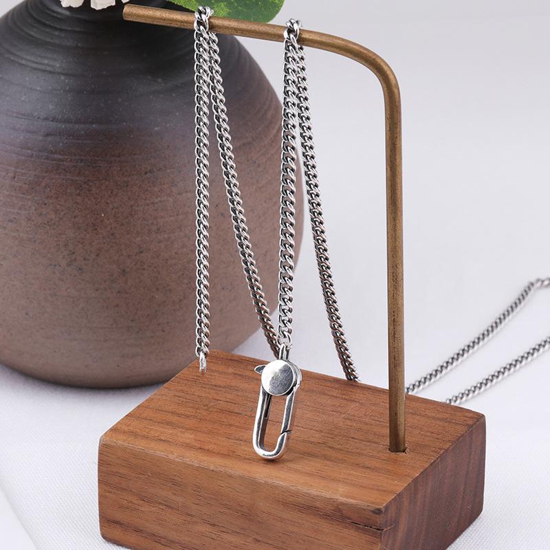 

Chains 40019 S925 Sterling Silver Necklace Sweater Chain Simple Fashion Horse Whip Wild Retro Jewelry