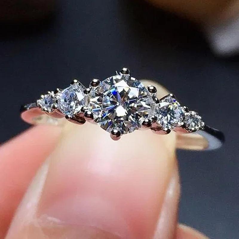 Wedding Rings WUKALO Women Engagement Shiny Crystal CZ Simple And Elegant Accessories High Quality Fashion Jewelry-image-711555446