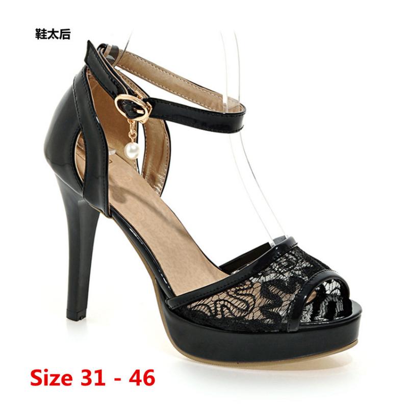 

Elegant sandals Women High Heels Pumps Super high heel Shoes Women's sandals waterproof platform Small Big Size 31 - 46, Pink