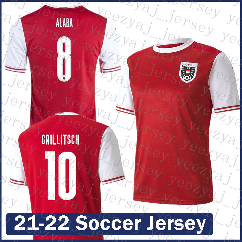 

21 22 Soccer Jersey Austria Football Shirt ALABA Uniforms SABITZER BAUMGARTHER SCHLAGER GRILLITSCH KALAJDZIC LAIMER LAINER ARNAUTOVIC KALAJDZIC DFGH Gradient, Mens-aodili